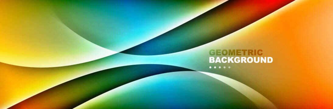 Trendy simple fluid color gradient abstract background with dynamic wave line effect © antishock