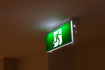 emergency exit sign on a wall
