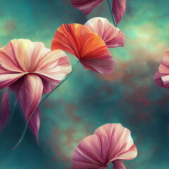 Abstract colorful floral background, Generative AI