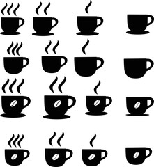 Obraz premium coffee cups collections vector illustration