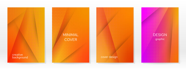 Minimal Poster. Pastel Soft. Rainbow Gradient Set.