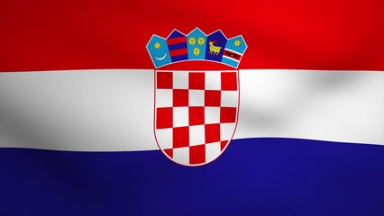 Croatia Waving Flag Background Animation. Looping seamless 3D animation. Motion Graphic - Powered by Adobe