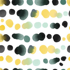 Watercolor seamless pattern. Hand painted circle shape, polka dots background. Abstract modern design element. 