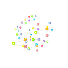 Social media marketing icons internet tags target