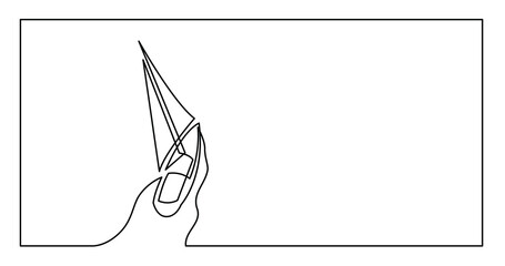 continuous line drawing of yacht sailing on sea - PNG image with transparent background