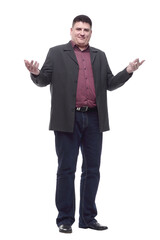 Mature man in a business suit. isolated on a white