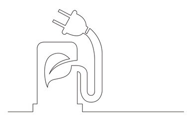 continuous line drawing line green fuel electric charging station - PNG image with transparent background