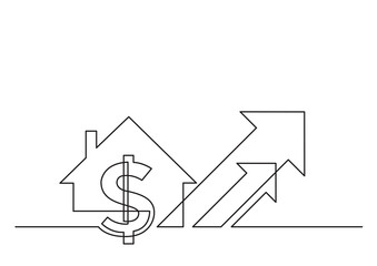 one line isolated vector real estate growth market - PNG image with transparent background