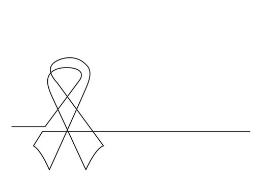 one line logo design breast cancer charity badge ribbon - PNG image with transparent background