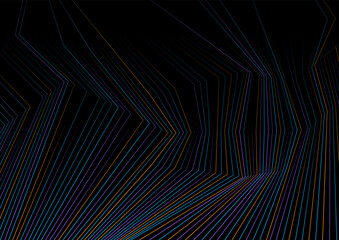 Colorful minimal curved lines abstract futuristic tech background. Vector digital design