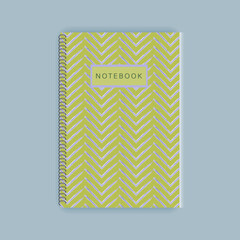 YELLOW Notebook Cover Design With Grey Color, notebook cover designs