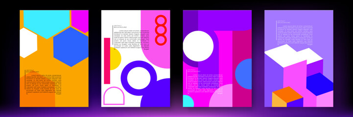 Abstract retro minimalist geometric poster cover design. Bauhaus abstract poster background. Design elements for poster, magazine, book cover, brochure. Retro futuristic art design.