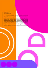 Modern abstract geometric poster cover, minimal covers design with pop art color palette. Colorful geometric background, vector illustration.