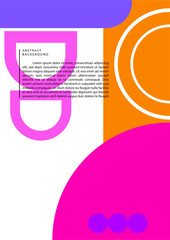 Modern abstract geometric poster cover, minimal covers design with pop art color palette. Colorful geometric background, vector illustration.