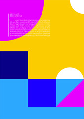 Modern abstract geometric poster cover, minimal covers design with pop art color palette. Colorful geometric background, vector illustration.