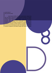 Modern colored poster cover background with geometric bauhaus simple shapes