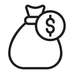 money bag line icon