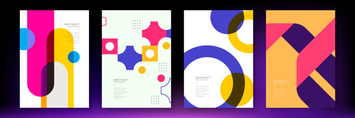 Abstract geometric poster cover design with minimal futuristic corporate concept. Geometric shape. Design elements for poster, magazine, book cover, brochure. Retro futuristic art design. Flat color