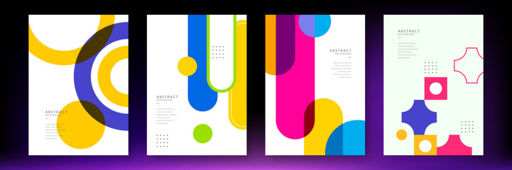 Abstract geometric poster cover design with minimal futuristic corporate concept. Geometric shape. Design elements for poster, magazine, book cover, brochure. Retro futuristic art design. Flat color