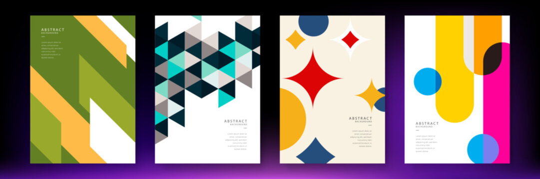 recommend clip art: Abstract geometric poster cover design with minimal futuristic corporate concept. Geometric shape. Design elements for poster, magazine, book cover, brochure. Retro futuristic art design. Flat color