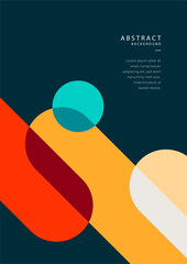 Colorful neo geometric background. Minimal color geometrical shapes. Modern abstract promotional flyer background vector illustration. Geometric template poster, brochure memphis pattern