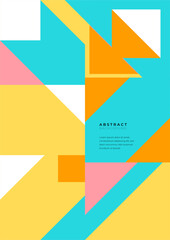 Modern abstract minimal geometric shapes cover. Colorful geometric background, vector illustration.
