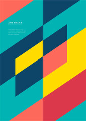 Modern abstract minimal geometric shapes cover. Colorful geometric background, vector illustration.