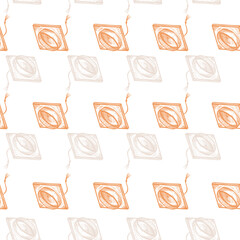 Graduate hat engraved seamless pattern. Vintage element education in hand drawn style. Sketch texture for fabric, wallpaper, textile, print, title, wrapping paper. Vector illustration.