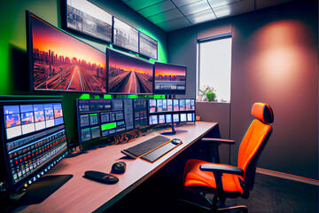 interior of modern office trading