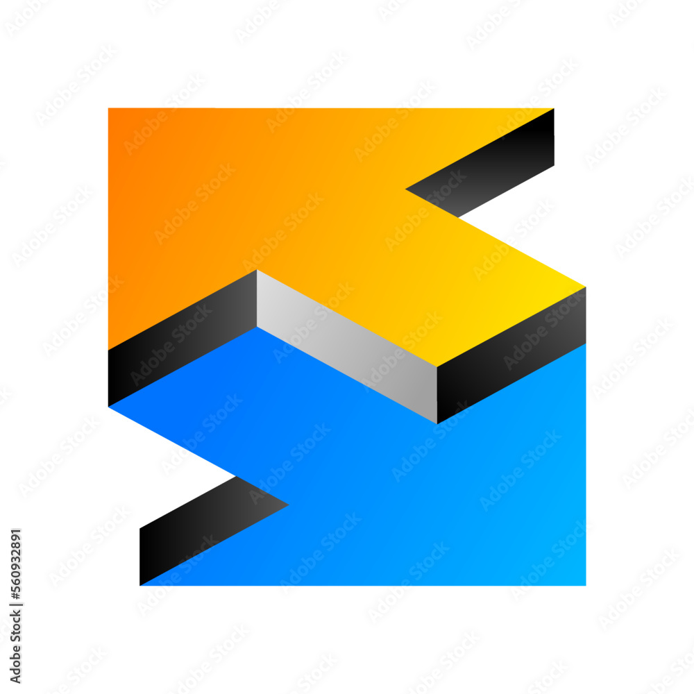 Poster double arrow. unreal object. color pointer in two directions. vector design element for you project