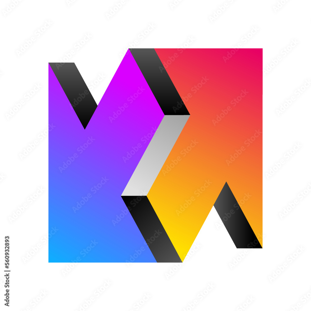 Poster double arrow. unreal object. color pointer in two directions. vector design element for you project