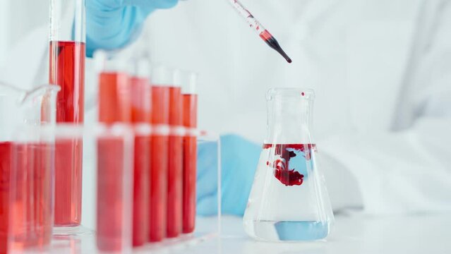 Scientist check chemical food residues in laboratory. Control experts inspect the concentration of chemical residues. hazards, ROHs standard, find prohibited substances, contaminate, Microbiologist