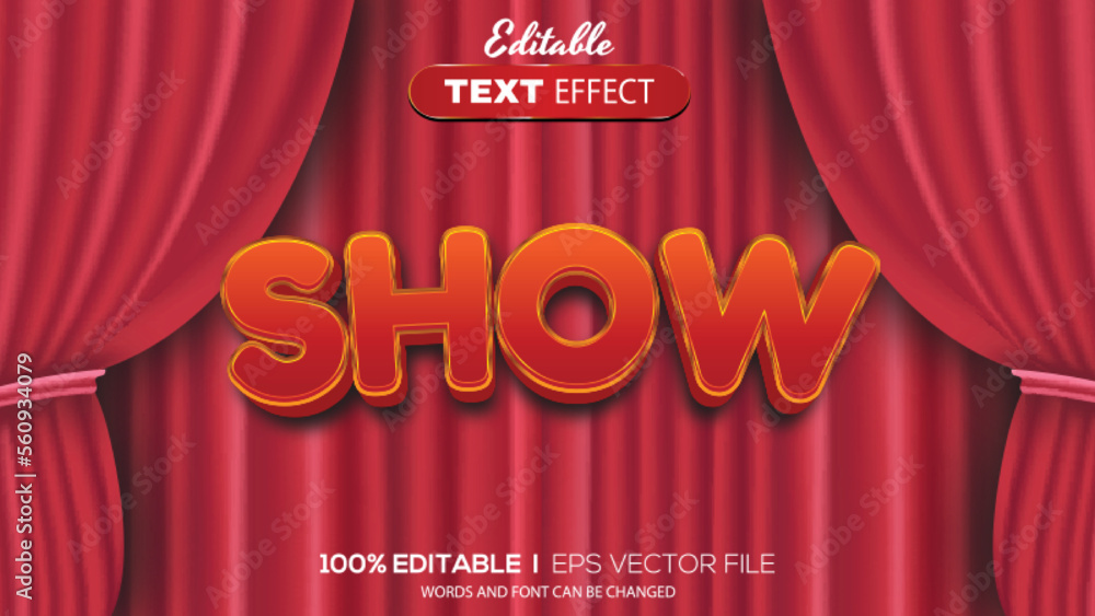 Poster 3d editable text effect show theme
