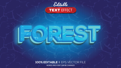 3D editable text effect forest theme