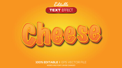 3D editable text effect cheese theme