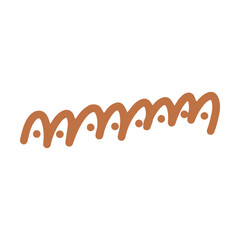Hand drawn abstract line vintage art vector doodle underline scribble brush and pencil stroke design element for frame divider in a glyph illustration.