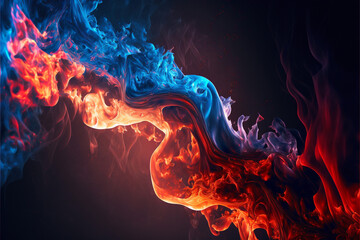fire: blue and red, wallpaper