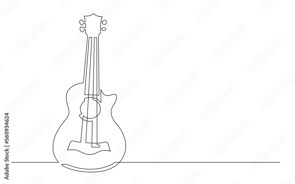 Poster continuous line drawing soprano ukulele - png image with transparent background