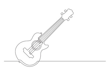 continuous line drawing soprano ukulele with cutaway - PNG image with transparent background