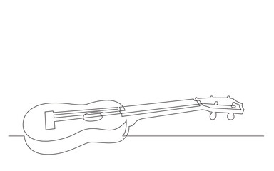 continuous line drawing traditional soprano ukulele - PNG image with transparent background