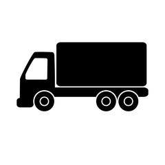 truck with trailer. Truck illustration isolated on white background. Goods delivery icon. Freight transport logo isolate on white background.
