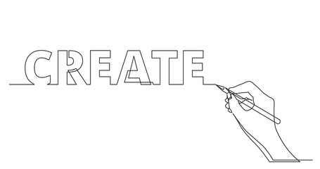hand drawing business word of create - PNG image with transparent background