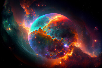Universe Background with Planet Colorfull 5k 