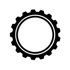Gear wheel isolated on white background. The engineering detail of the gear is a symbol of rotation, forward movement. Gear icon for web design.