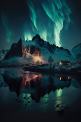 Fototapeta premium Beautifull Northern Ligts over Iceland