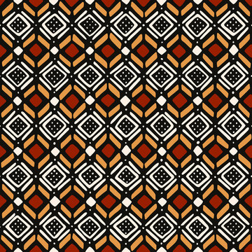 Tribal seamless pattern. Traditional African mud cloth, bogolan.