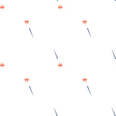 Paintbrush in flat style seamless pattern. School vector print. Hobby concept. Perfect print for giftware or stationery