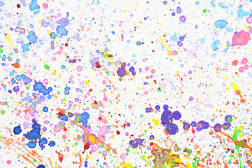 water colour splash on white paper, colorful art design