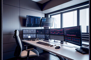 interior of modern office trading