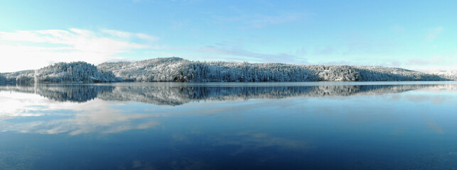 Panorama winter lake